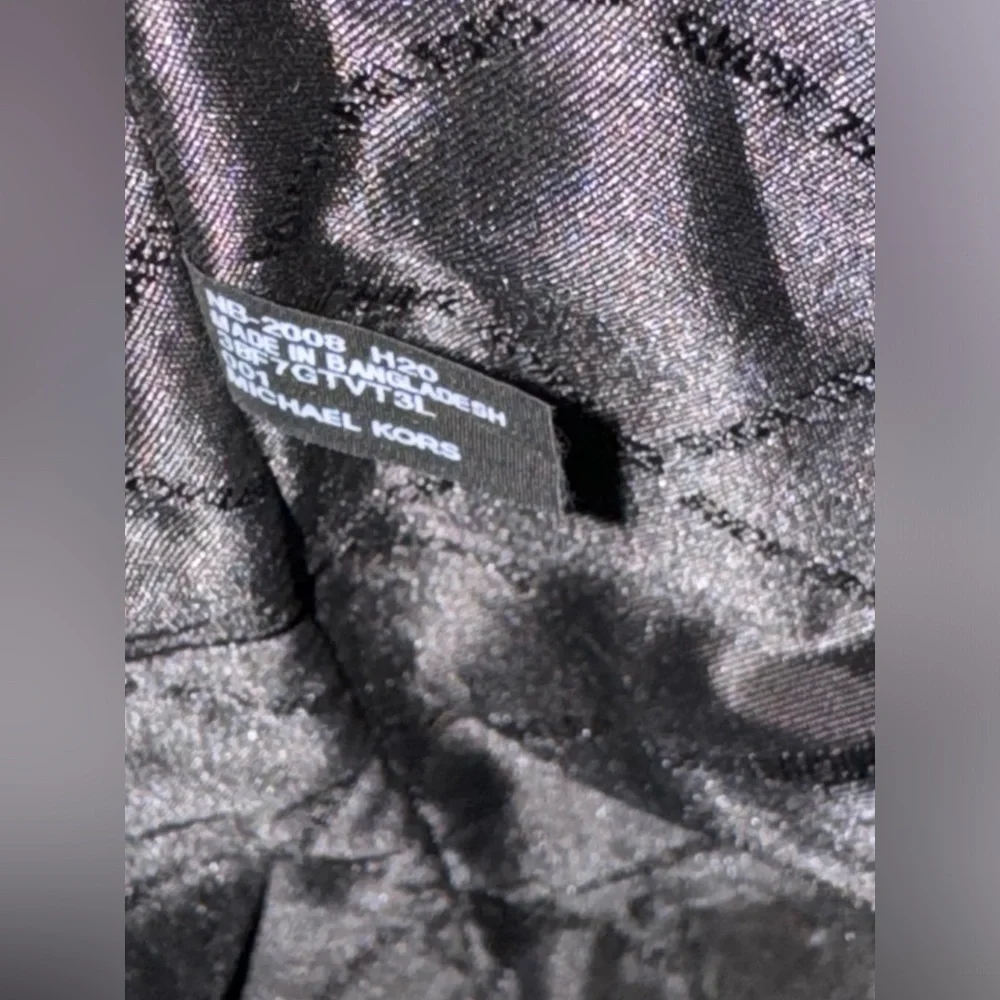 #143 Michael Kors Jet Set Travel Large Top Zip Black Leather Shoulder Tote - Picture 15 of 17